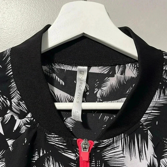 Fabletics Diana Bomber Athletic Jacket Malibu Print Hot Coral - Picture 4 of 13